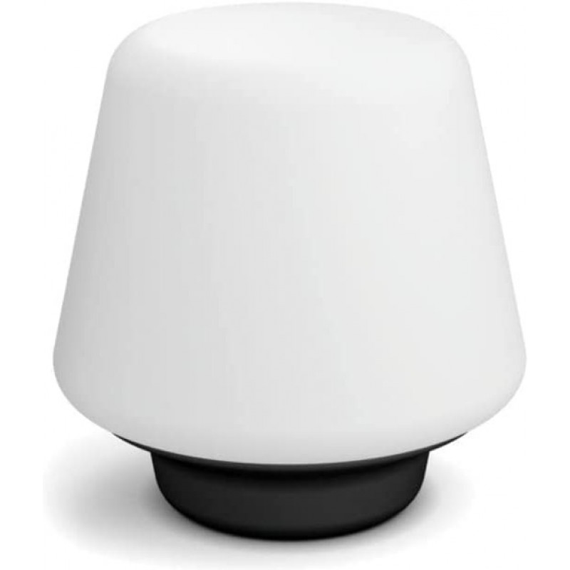 123,95 € Kostenloser Versand | Tischlampe Philips 10W 19×19 cm. LED. Alexa und Google Home Holz und glas. Weiß Farbe