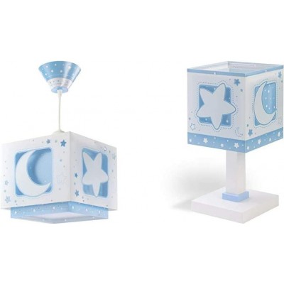 Lampada da tavolo Forma Cubica Tulipano Soggiorno, camera da letto e atrio. PMMA. Colore blu