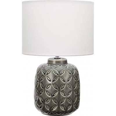 Table lamp 40W 40×25 cm. Ceramic and textile. White Color