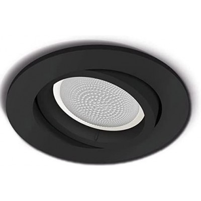 97,95 € Free Shipping | Recessed lighting Philips 6W Round Shape 9×9 cm. LED. Alexa and Google Home Dining room, bedroom and lobby. Modern Style. Black Color