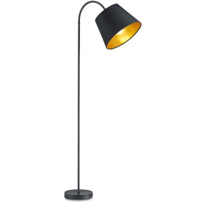 Lámpara de pie 60W Forma Cónica Ø 35 cm. Brazo flexible Salón, comedor y vestíbulo. Estilo moderno. Textil. Color negro
