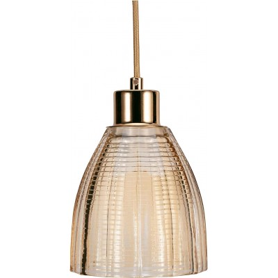 Lampe à suspension 25W Façonner Conique 170×13 cm. Salle à manger, chambre et hall. Style moderne. Cristal et Verre. Couleur dorée