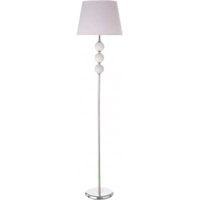 Luminária de piso Forma Cilíndrica 163×38 cm. Sala de estar, sala de jantar e salão. Estilo moderno. Metais. Cor branco