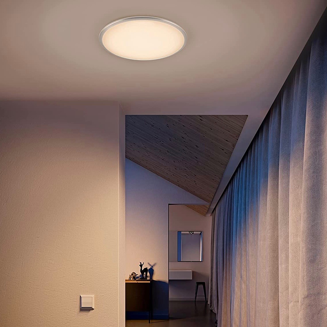 71,95 € Envoi gratuit | Plafonnier intérieur Philips 17W 2700K Lumière très chaude. 35×35 cm. LED Résine. Couleur blanc
