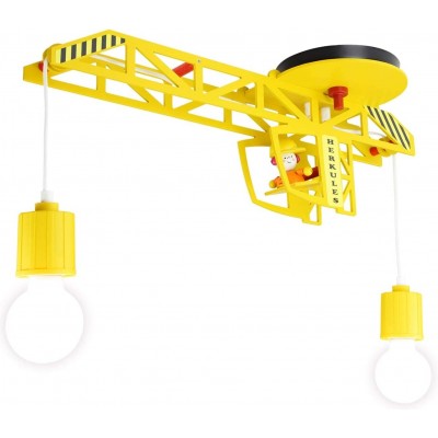 107,95 € Spedizione Gratuita | Lampada per bambini 40W 60×20 cm. Design a forma di gru Legna. Colore giallo