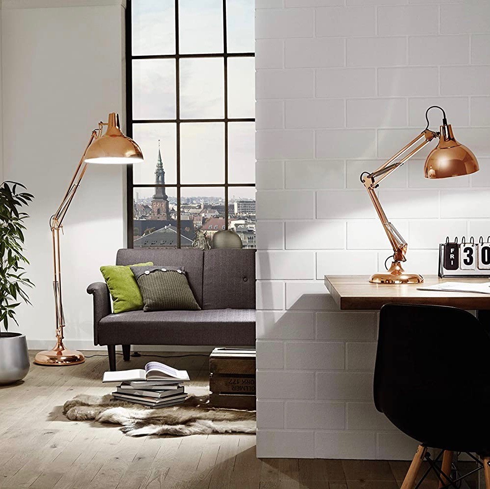 82,95 € Free Shipping | Desk lamp Eglo 71×40 cm. Articulated Steel. Golden Color