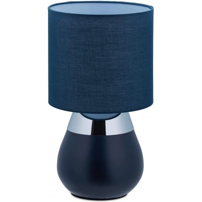 Lampe de table Façonner Ovale 32×18 cm. Tactile Salle à manger, chambre et hall. Style moderne. Métal. Couleur bleu