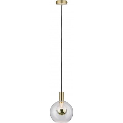 Lampada a sospensione 20W 110×20 cm. Cristallo e metallo. Colore ottone
