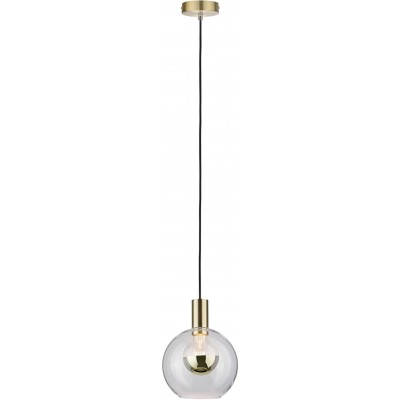 Lámpara colgante 20W Forma Esférica 110×20 cm. Salón, dormitorio y vestíbulo. Cristal y Metal. Color latón