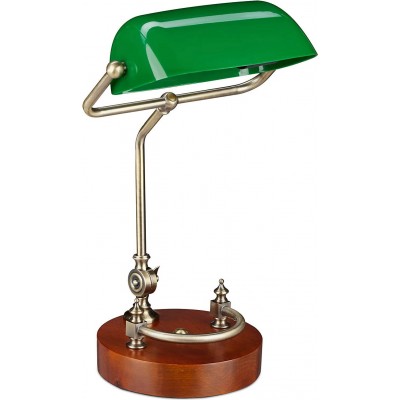 Lampada da scrivania 44×26 cm. Lampada in stile banchiere. schermo regolabile Metallo. Colore verde