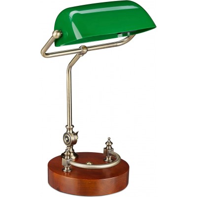 Lámpara de escritorio 44×26 cm. Lámpara estilo banquero. Pantalla ajustable Salón, comedor y vestíbulo. Estilo vintage. Metal. Color verde