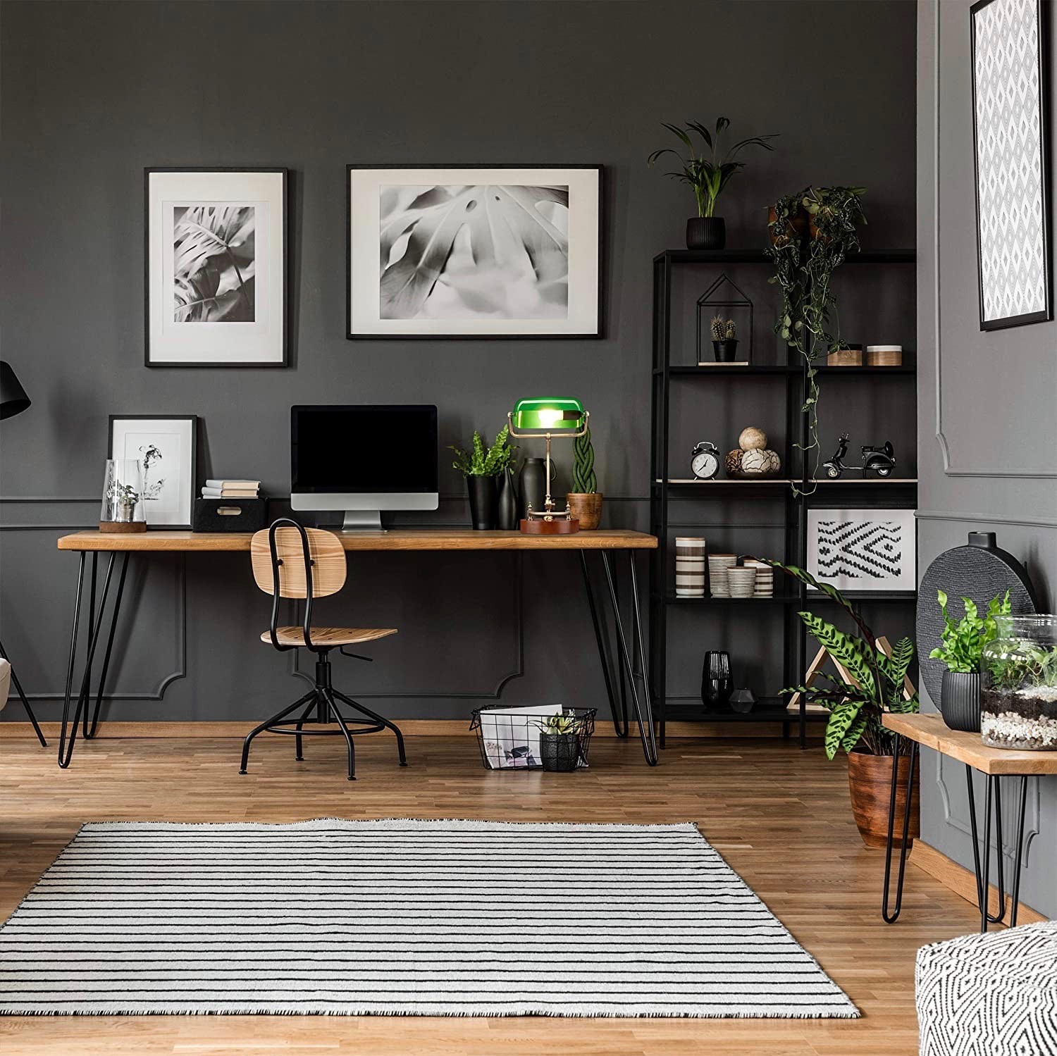 79,95 € Spedizione Gratuita | Lampada da scrivania 44×26 cm. Lampada in stile banchiere. schermo regolabile Metallo. Colore verde
