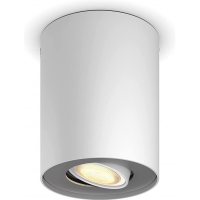 屋内スポットライト Philips 5W 円筒形 形状 12×10 cm. LED。アレクサとグーグルホーム ダイニングルーム, ベッドルーム そして ロビー. 白い カラー