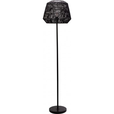 Lampada da pavimento 20W 154×40 cm. Metallo e carta. Colore nero