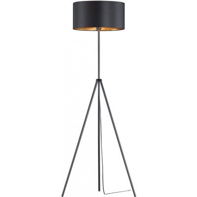 Lampada da pavimento Trio 60W Forma Cilindrica 150×55 cm. Posto su treppiede Sala da pranzo, camera da letto e atrio. Stile design. PMMA e Metallo. Colore nero