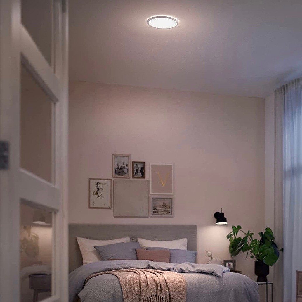 73,95 € Envío gratis | Plafón de interior Philips 18W 30×30 cm. LED Acero y pmma. Color blanco