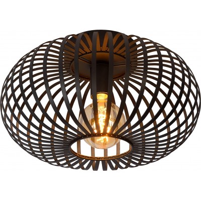 97,95 € Free Shipping | Ceiling lamp 60W Spherical Shape 40×40 cm. Living room, dining room and bedroom. Vintage Style. Metal casting. Black Color