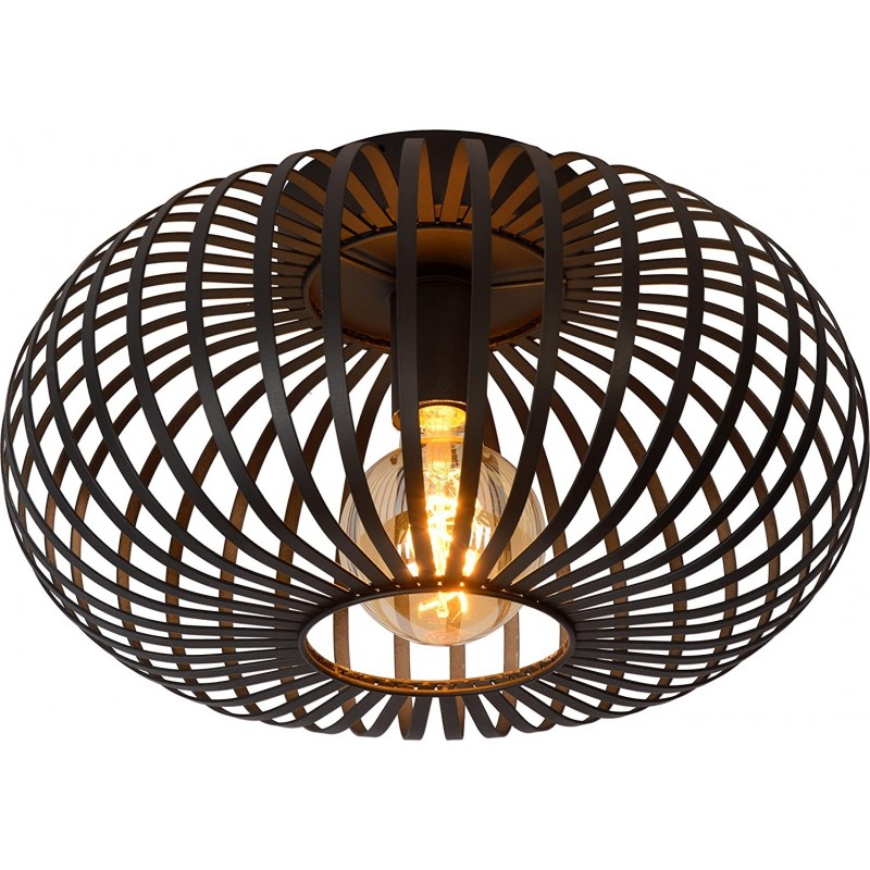 97,95 € Free Shipping | Ceiling lamp 60W Spherical Shape 40×40 cm. Living room, dining room and bedroom. Vintage Style. Metal casting. Black Color