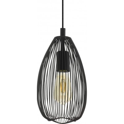 Lámpara colgante Eglo 60W Forma Cilíndrica 110×24 cm. Salón, comedor y vestíbulo. Estilo vintage. Acero. Color negro