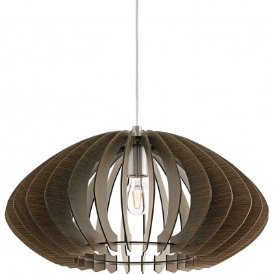 Lámpara colgante Eglo 60W Forma Esférica Ø 50 cm. Cocina, comedor y dormitorio. Acero. Color marrón