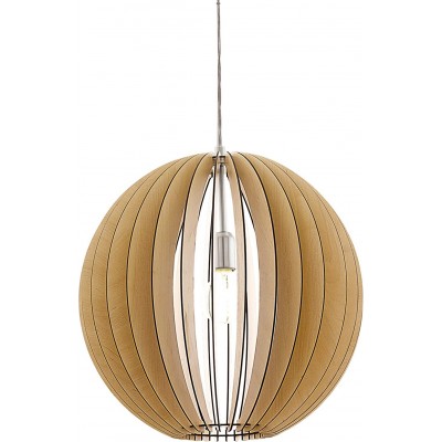 97,95 € Free Shipping | Hanging lamp Eglo 60W Spherical Shape 150×50 cm. Dining room, bedroom and lobby. Modern Style. Metal casting. Brown Color
