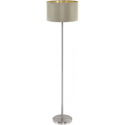 Lâmpada pendurada Eglo 60W Forma Cilíndrica 151×38 cm. Sala de estar, quarto e salão. Estilo moderno. Metal Níquel. Cor cinza