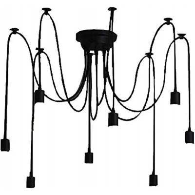 Chandelier 180×180 cm. 10 spotlights Living room, dining room and lobby. Vintage Style. Aluminum. Black Color