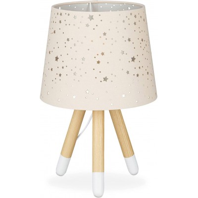 79,95 € Kostenloser Versand | Kinderlampe 40W 40×26 cm. Montage auf Stativ. Sterne-Design Metall, holz und textil. Rose Farbe