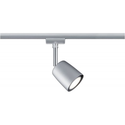 Indoor spotlight 10W Cylindrical Shape 120 cm. Adjustable. Installation in track-rail system Living room, bedroom and lobby. Modern Style. PMMA and Metal casting. Plated chrome Color