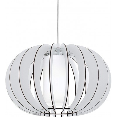 吊灯 Eglo 60W 球形 形状 130×40 cm. 客厅, 饭厅 和 卧室. 现代的 风格. 钢, 木头 和 玻璃. 白色的 颜色