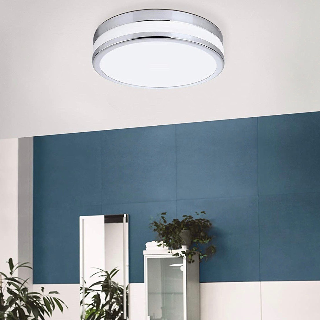 122,95 € Spedizione Gratuita | Plafoniera da interno Eglo 24W 3000K Luce calda. Ø 29 cm. LED Acciaio e bicchiere. Colore cromato