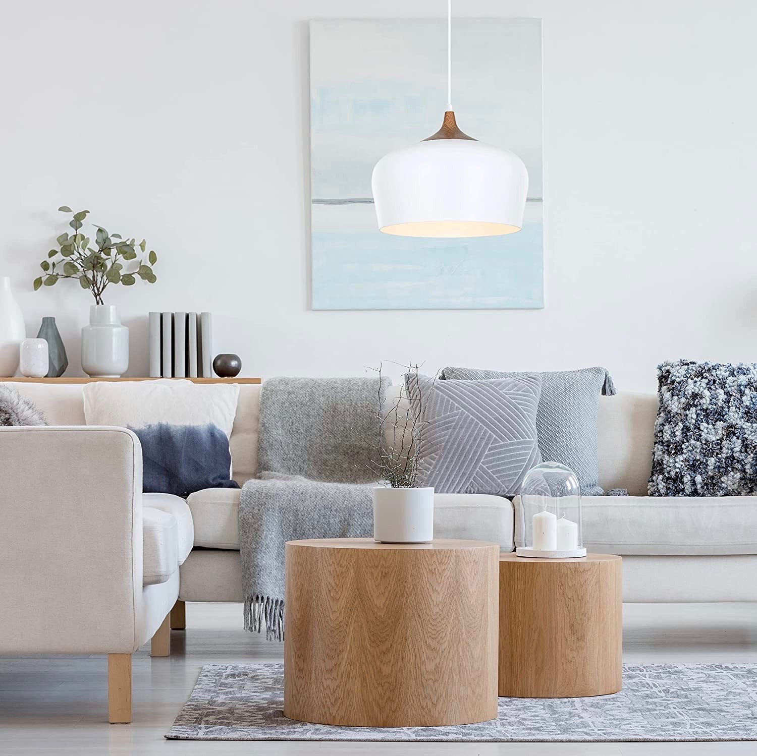 88,95 € Free Shipping | Hanging lamp 60W Ø 35 cm. Metal casting. White Color