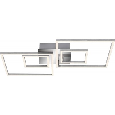 Lampada da soffitto Forma Quadrata 66×52 cm. 2 moduli. LED rotanti. funzione di memoria Soggiorno, sala da pranzo e atrio. Stile moderno. Alluminio. Colore cromato