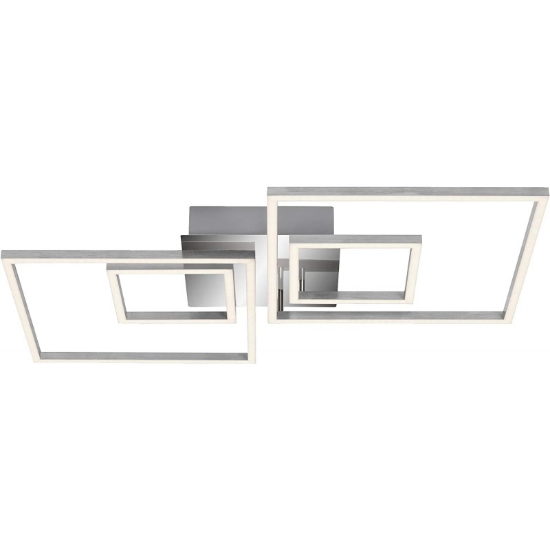 118,95 € Free Shipping | Ceiling lamp Square Shape 66×52 cm. 2 modules. rotating LED. memory function Living room, dining room and lobby. Modern Style. Aluminum. Plated chrome Color