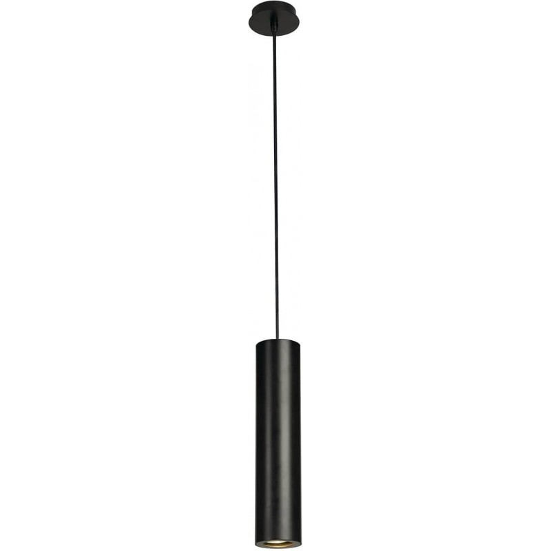 109,95 € Envoi gratuit | Lampe à suspension 50W Façonner Cylindrique 30×10 cm. Salle, salle à manger et hall. Acier et Aluminium. Couleur noir