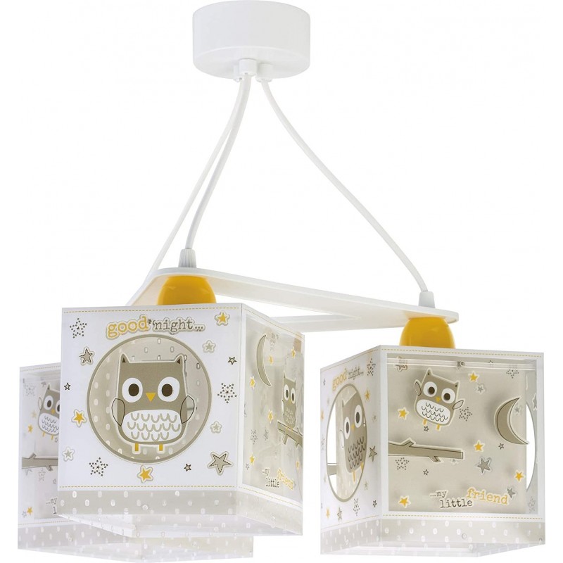 88,95 € Free Shipping | Kids lamp 60W Cubic Shape 34×32 cm. Triple spotlight with owl design Living room, dining room and bedroom. Modern Style. ABS, Aluminum and PMMA. White Color