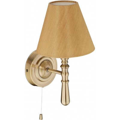 Lampada da parete per interni 40W 28×19 cm. Metallo e tessile. Colore marrone