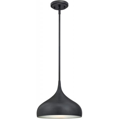 75,95 € Free Shipping | Hanging lamp 1W Round Shape 105×30 cm. Dining room, bedroom and lobby. Metal casting and Glass. Black Color