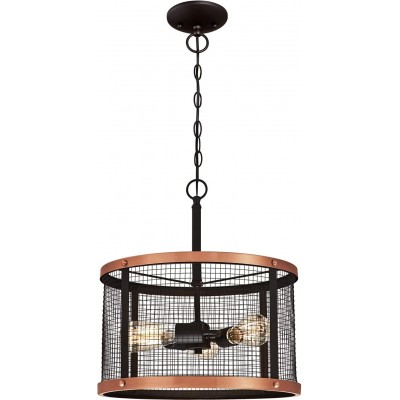 95,95 € Kostenloser Versand | Hängelampe 1W 143×42 cm. 3 Lichtpunkte Metall und glas. Schwarz Farbe