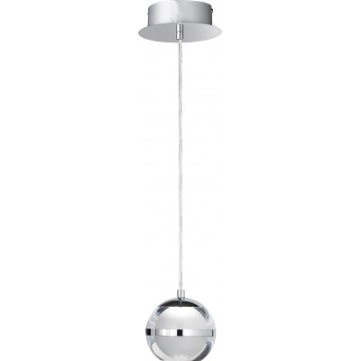 89,95 € Free Shipping | Hanging lamp 6W Spherical Shape 150×12 cm. Dining room, bedroom and lobby. Modern Style. Chromed Metal. Plated chrome Color