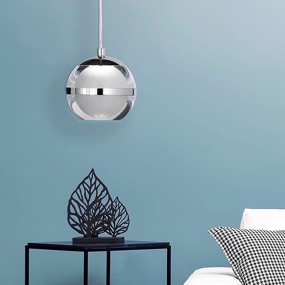 84,95 € Envio grátis | Lâmpada pendurada 6W 150×12 cm. Metal cromado. Cor cromado