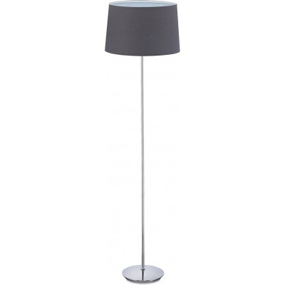 89,95 € Spedizione Gratuita | Lampada da pavimento Ø 40 cm. Metallo e tessile. Colore cromato