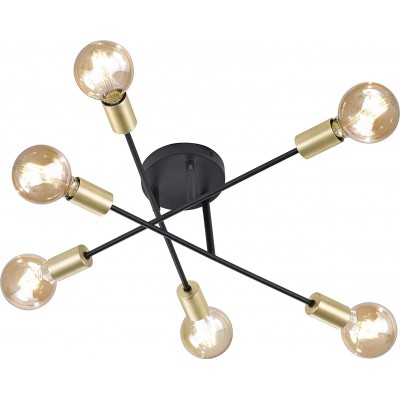 107,95 € Free Shipping | Ceiling lamp Trio 40W Spherical Shape 57×57 cm. 6 spotlights Living room, dining room and bedroom. Modern Style. Metal casting. Black Color