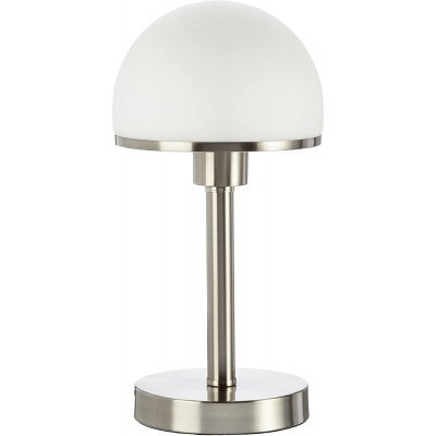 Lámpara de sobremesa Trio 42W Forma Redonda 39×19 cm. Dormitorio. Estilo clásico. Vidrio. Color gris