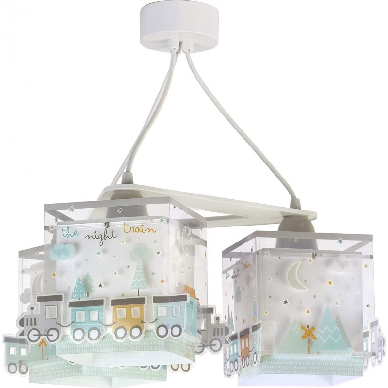 78,95 € Free Shipping | Kids lamp 60W Cubic Shape 34×32 cm. Triple spotlight patterned train Living room, dining room and bedroom. Modern Style. Aluminum and PMMA