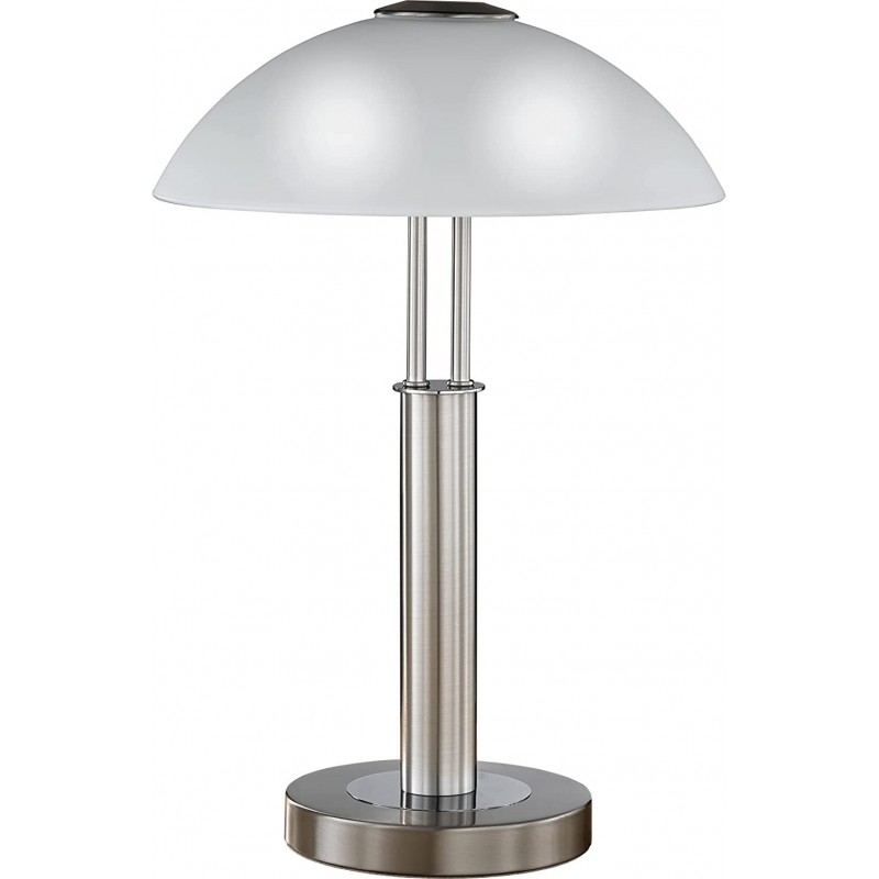 73,95 € Free Shipping | Table lamp 40W Spherical Shape 42×28 cm. Living room, bedroom and lobby. Modern Style. Metal casting. Nickel Color