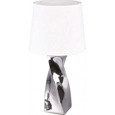 Lampada da tavolo Reality 60W Forma Cilindrica 68×34 cm. Soggiorno, sala da pranzo e camera da letto. Stile classico. Ceramica. Colore argento