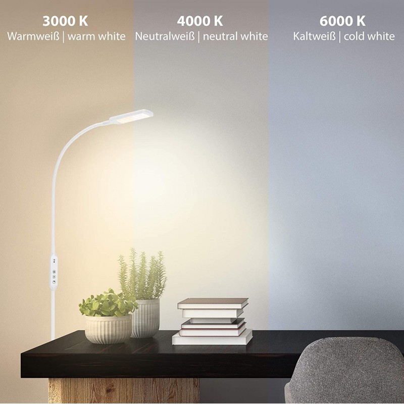 104,95 € Free Shipping | Floor lamp 8W 140×24 cm. Remote control Living room, dining room and bedroom. Modern Style. PMMA and Metal casting. White Color