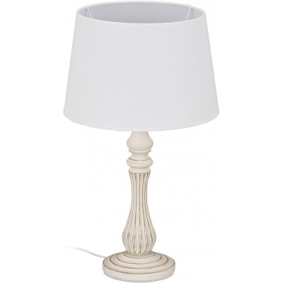 104,95 € Kostenloser Versand | Tischlampe 47×27 cm. Leinen, holz und textil. Weiß Farbe