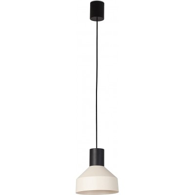 Lámpara colgante 15W Forma Cilíndrica Ø 20 cm. Salón, comedor y dormitorio. Estilo moderno y cool. Metal. Color negro